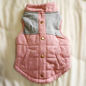 NWOT Pink & Grey Winter Dog Vest Size Small